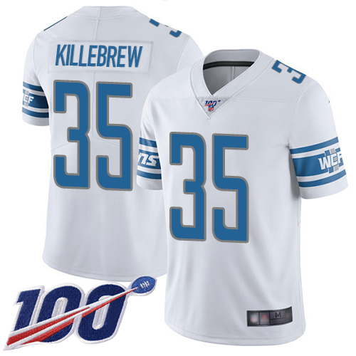 Detroit Lions Limited White Men Miles Killebrew Road Jersey NFL Football 35 100th Season Vapor Untouchable